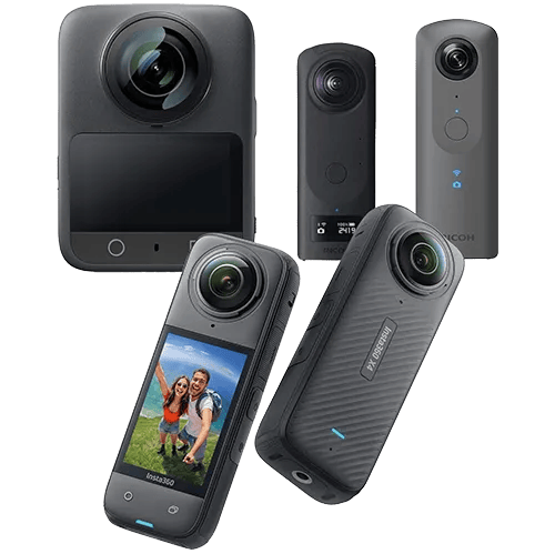div. 360°-Kameras von Insta360, Ricoh und DJI