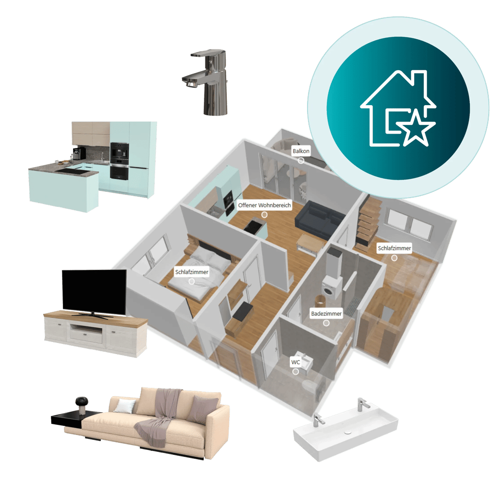 digital twin with furniture items