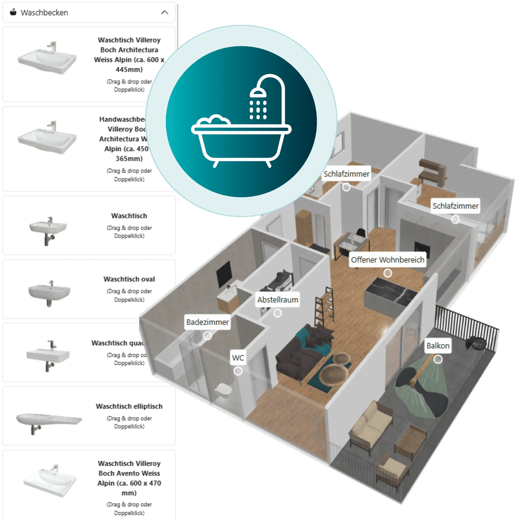 Digital twin with special furniture options