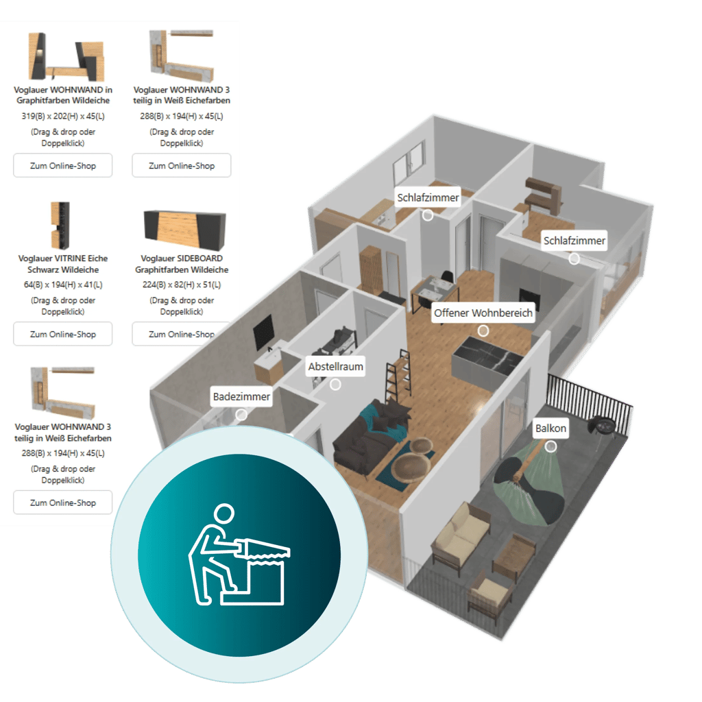 Digital twin with customized furniture & icon