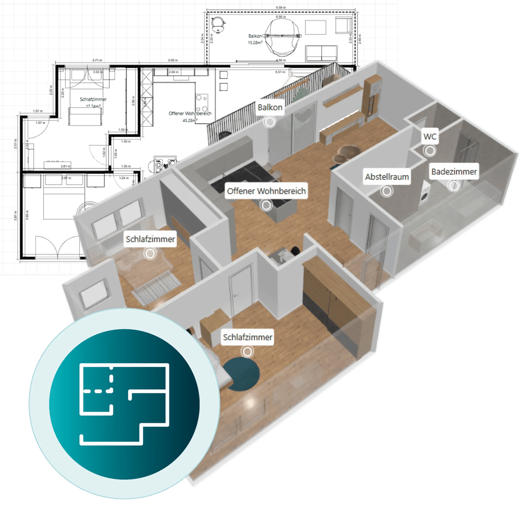 digital twin with floorplan