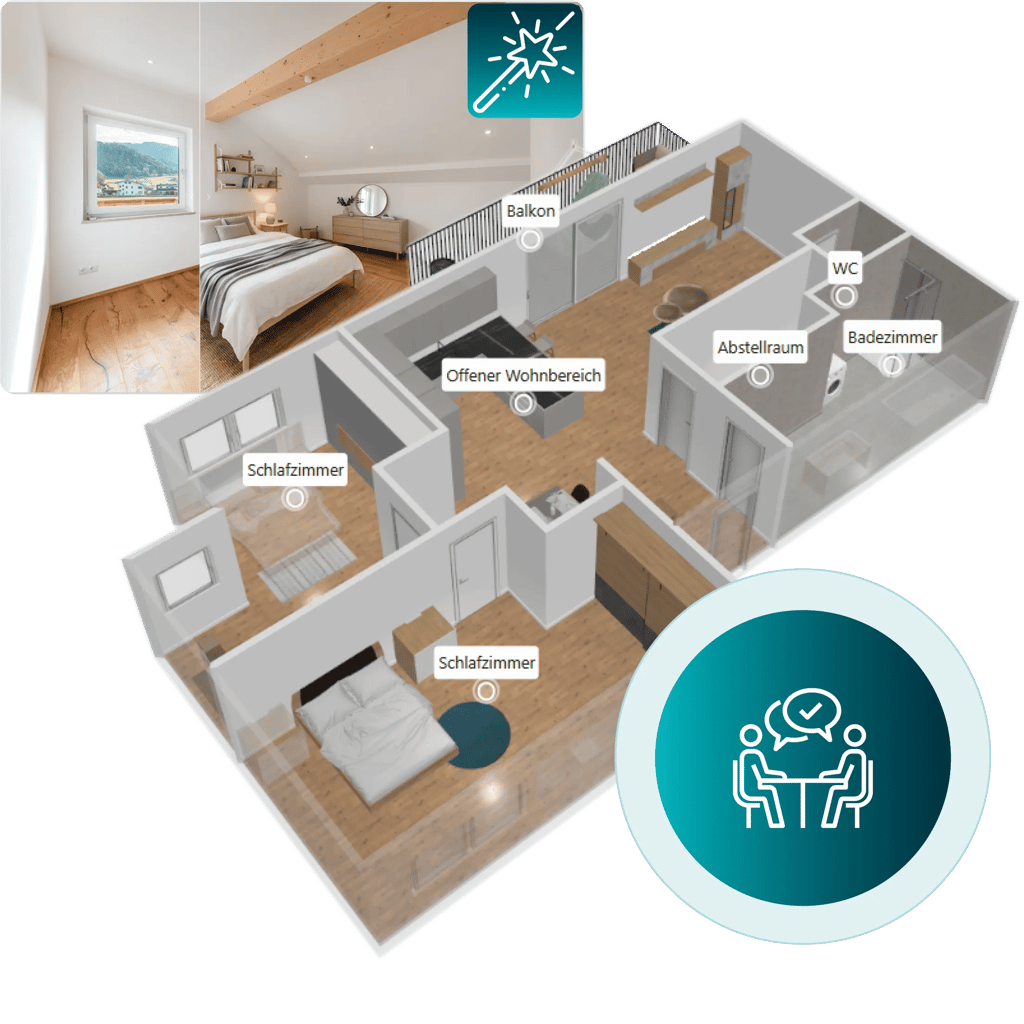 Digital twin with rendering before & after