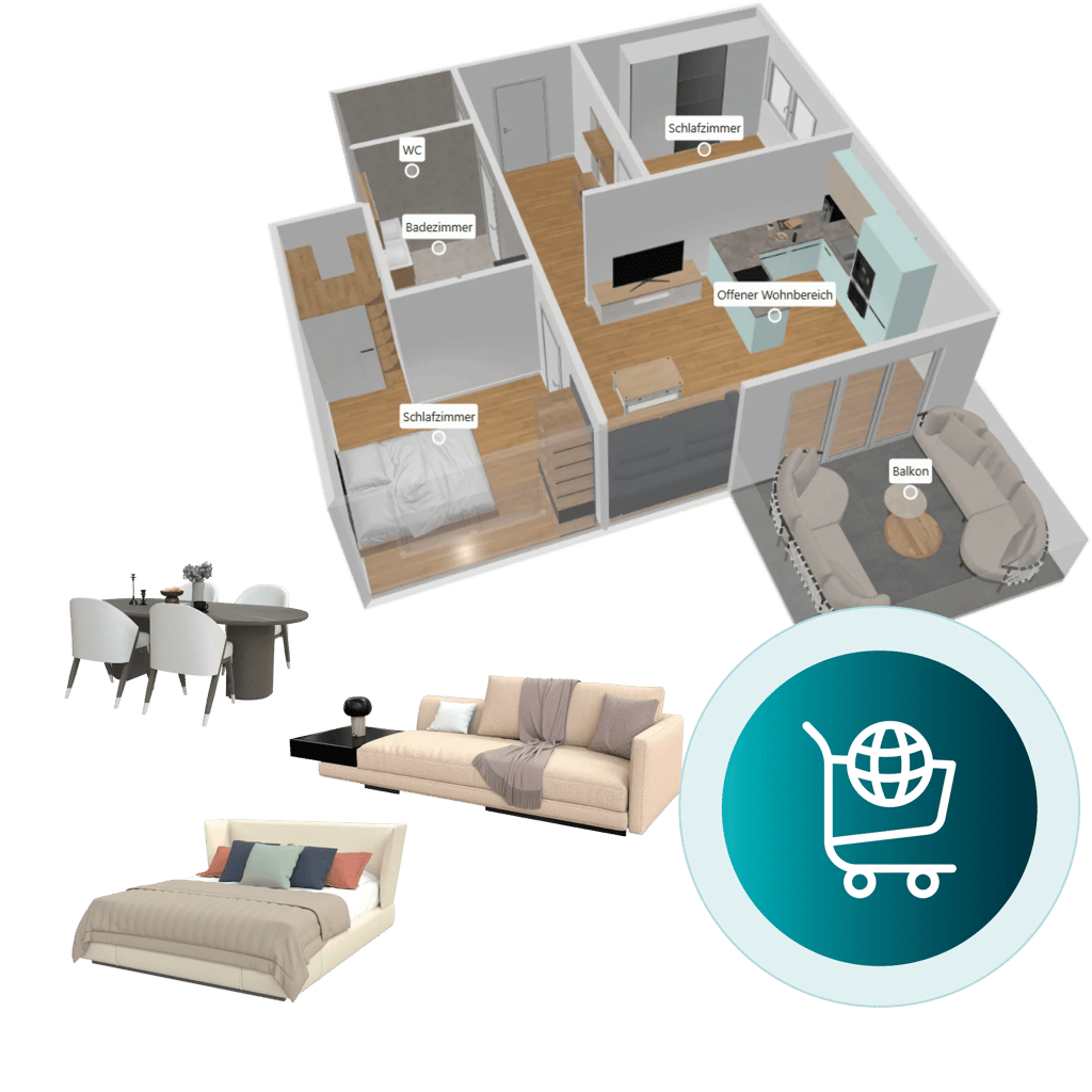 digital twin with furniture items