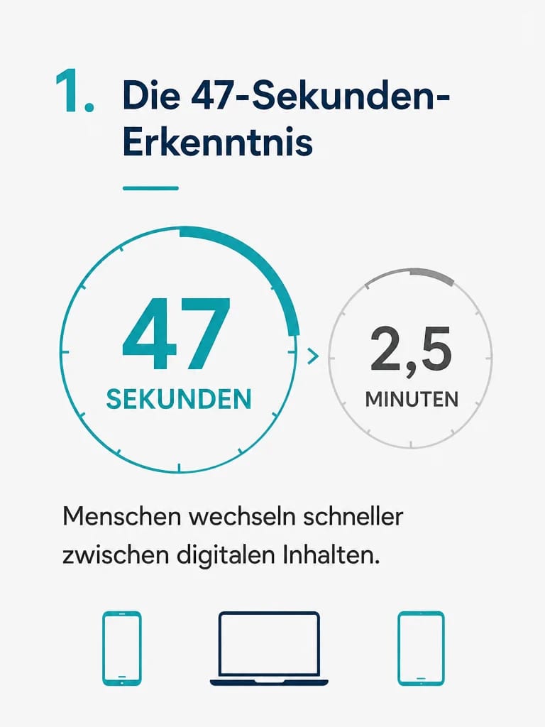 Infografik Menschen wechseln schneller zwischen digitalen Inhalten