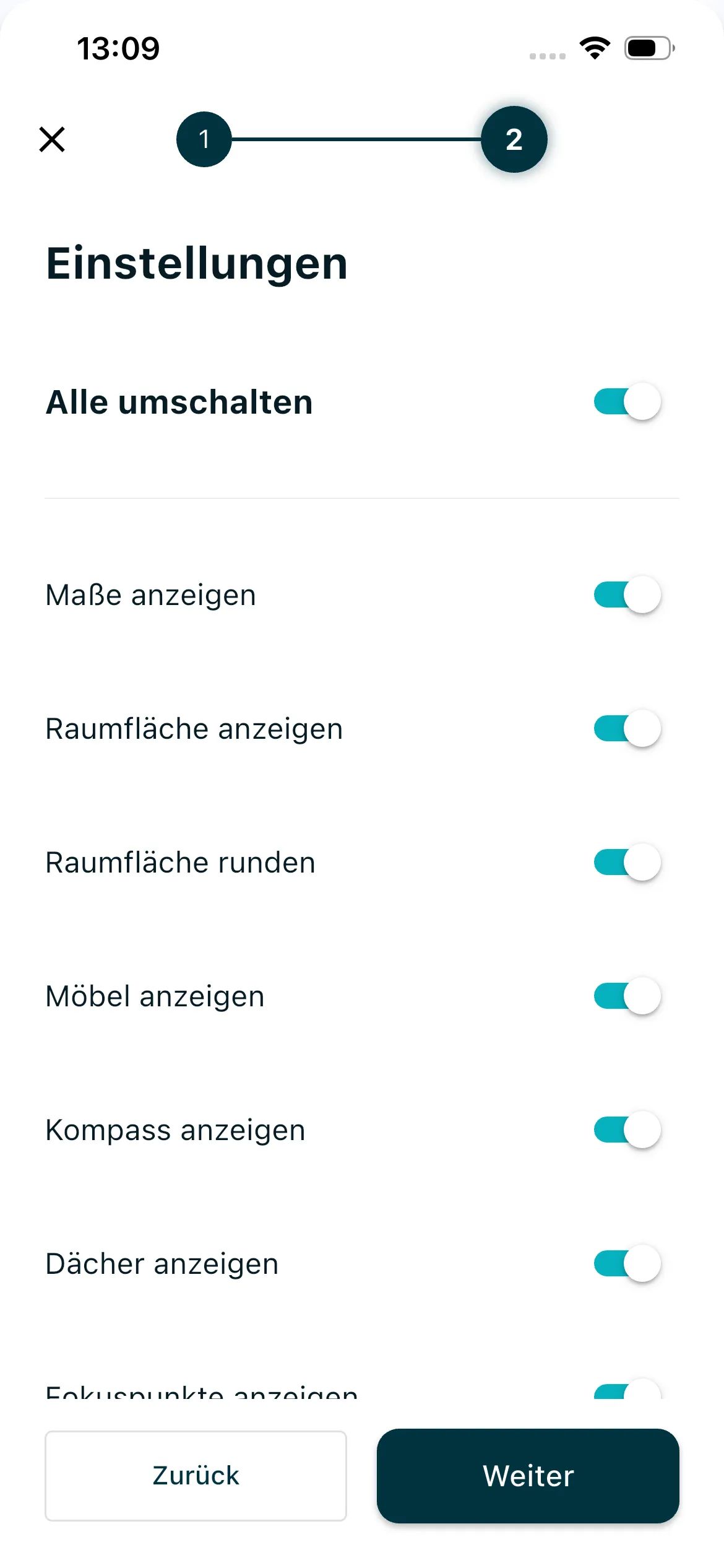 Shared Links Konfiguration in der REALITIQ-App