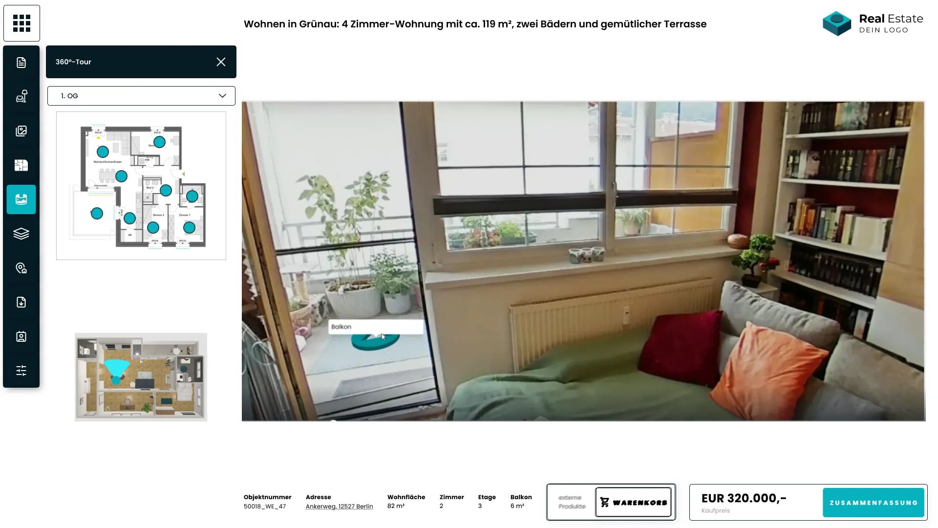 360°-Tour im digitalen Exposé von Realitiq