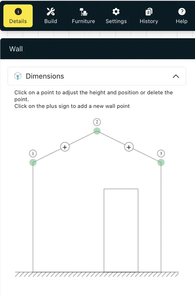 Dachschrägen an der Wand im 3D-Modell bauen