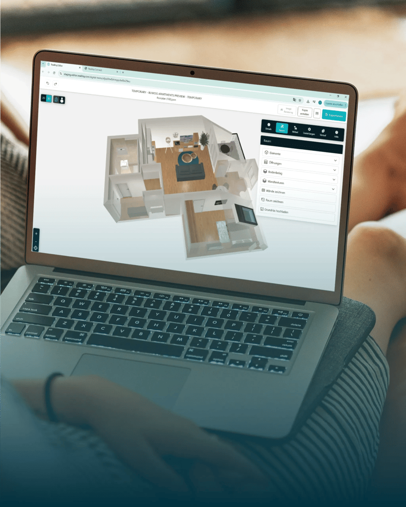3D-Modell mit Dachschrägen in Realitiq