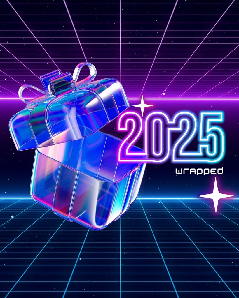 Titelbild & Illustration 2025 Wrapped mit 3D-Geschenkebox