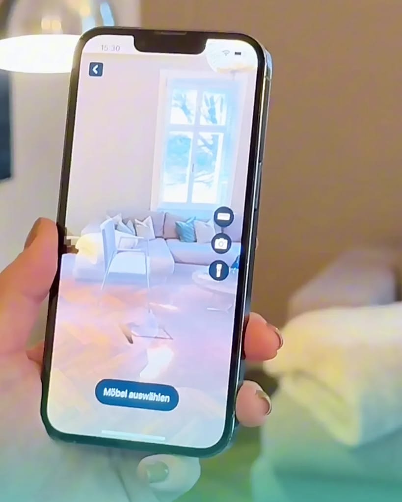 AR-Modus der REALITIQ App auf iPhone